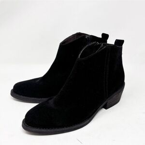 Marroqui Sanchez Black Suede Ankle Booties Womens Size 7.5 Western Boho Classic